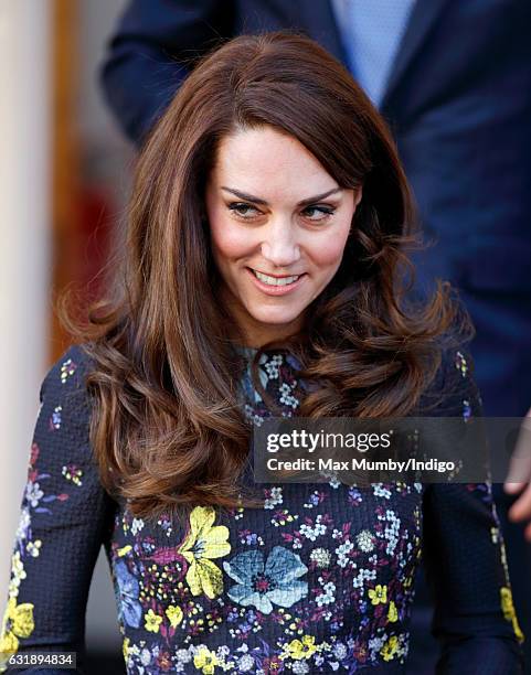 Catherine, Duchess of Cambridge attends a briefing to outline the next phase of Heads Together ahead of the 2017 Virgin Money London Marathon at the...