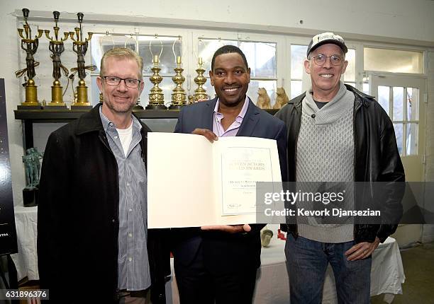 President of the American Fine Arts Foundry Brett Barney, and actors Mykelti Williamson and SAG Awards Committee Vice Chair Daryl Anderson attend the...