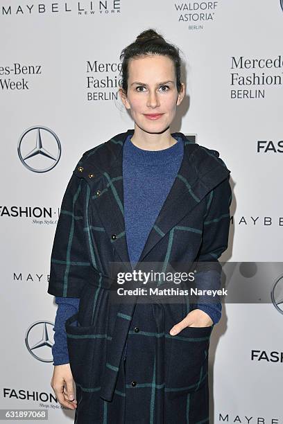 Saralisa Volm attends the Hien Le show during the Mercedes-Benz Fashion Week Berlin A/W 2017 at Kaufhaus Jandorf on January 17, 2017 in Berlin,...