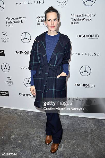 Saralisa Volm attends the Hien Le show during the Mercedes-Benz Fashion Week Berlin A/W 2017 at Kaufhaus Jandorf on January 17, 2017 in Berlin,...