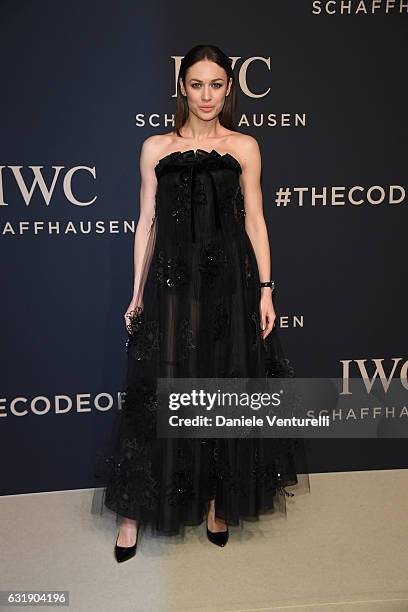 Olga Kurylenko arrives at IWC Schaffhausen at SIHH 2017 "Decoding the Beauty of Time" Gala Dinner on January 17, 2017 in Geneva, Switzerland.