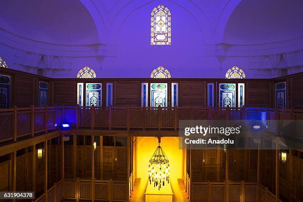 An inside view of the Haseki Hurrem Sultan Hamam is seen which is constructed by Mimar Sinan, built at the request of Hurrem Sultan , the wife of...