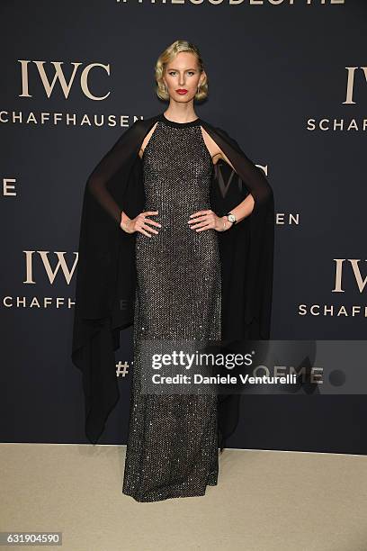 Karolina Kurkova arrives at IWC Schaffhausen at SIHH 2017 "Decoding the Beauty of Time" Gala Dinner on January 17, 2017 in Geneva, Switzerland.