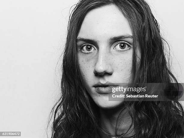 An alternative view of a model backstage ahead of the Haus of Yoshi X Bomb show during the Mercedes-Benz Fashion Week Berlin A/W 2017 at Kaufhaus...