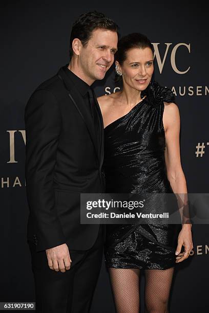 Oliver Bierhoff and Klara Bierhoff arrive at IWC Schaffhausen at SIHH 2017 "Decoding the Beauty of Time" Gala Dinner on January 17, 2017 in Geneva,...