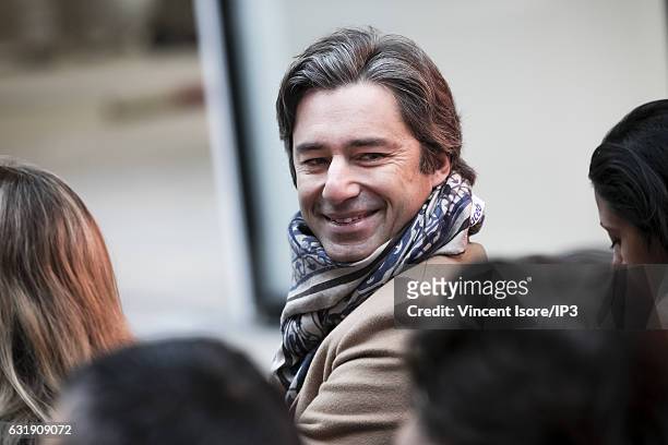 Head of Facebook France Laurent Solly attends a press conference with French businessman Xavier Niel and Facebook COO Sheryl Sandberg who announced...