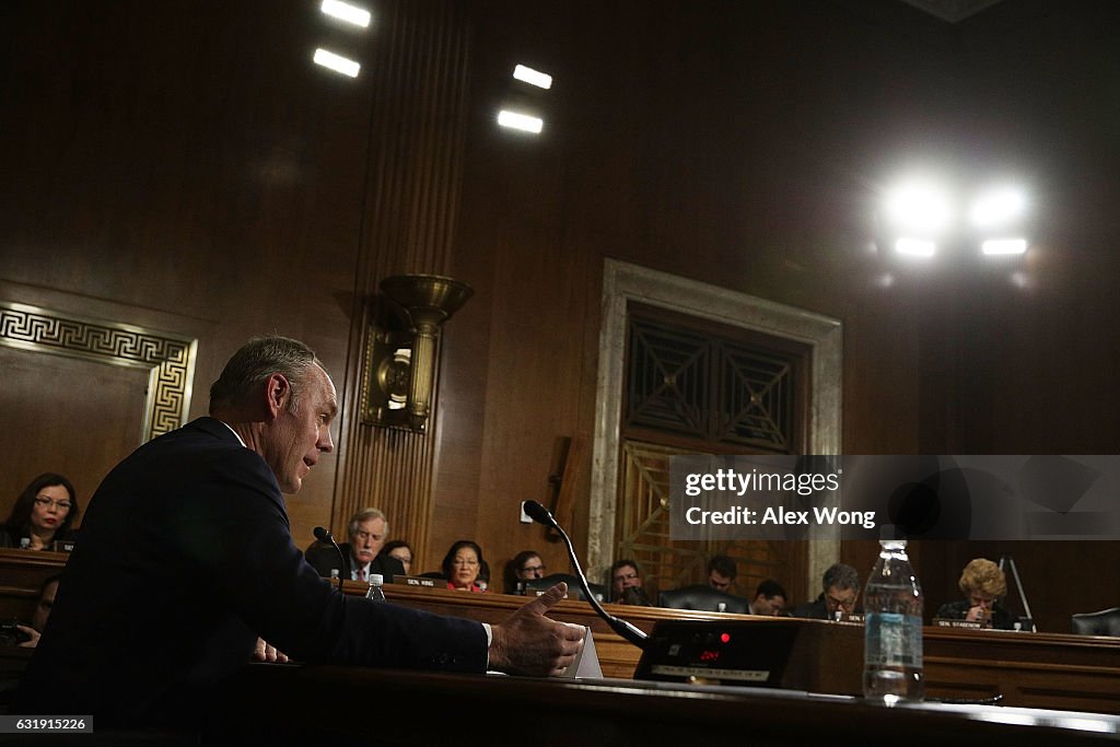 Confirmation Hearing Held For Ryan Zinke To Become Interior Secretary Under Trump