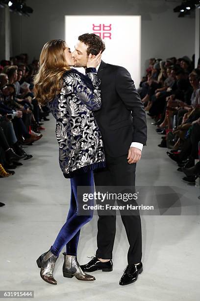 Models walk the runway at the Riani show during the Mercedes-Benz Fashion Week Berlin A/W 2017 at Kaufhaus Jandorf on January 17, 2017 in Berlin,...