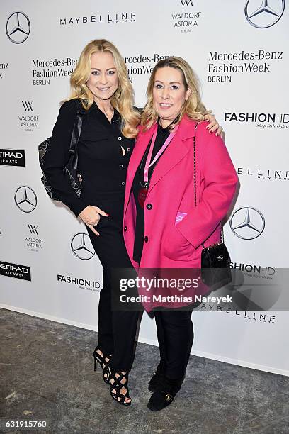 Jenny Elvers and Martina Cruse attend the Riani show during the Mercedes-Benz Fashion Week Berlin A/W 2017 at Kaufhaus Jandorf on January 17, 2017 in...