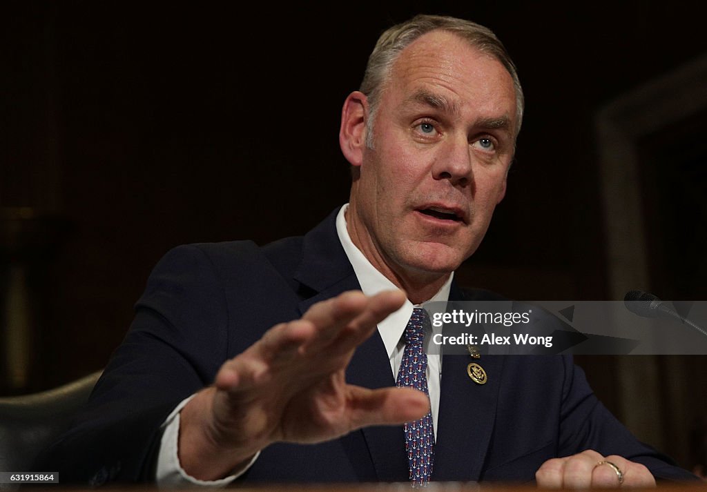 Confirmation Hearing Held For Ryan Zinke To Become Interior Secretary Under Trump