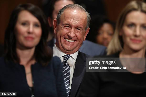 Billionaire businessman Dick DeVos attends the confirmation hearing for his wife, Betsy DeVos, who is President-elect Donald Trump's pick to be the...