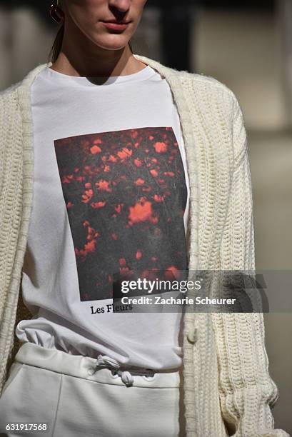 Franziska Mueller, fashion detail, walks the runway at the Malaikaraiss show during the Mercedes-Benz Fashion Week Berlin A/W 2017 at...