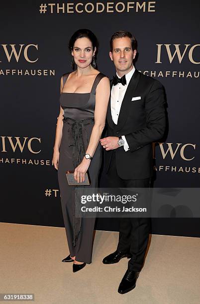 Anna Drijver and Christoph Grainger-Herr attends the IWC Schaffhausen "Decoding the Beauty of Time" Gala Dinner during the launch of the Da Vinci...