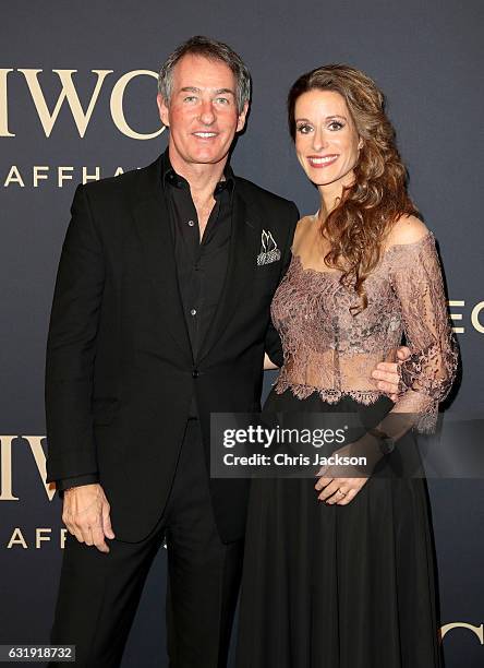 Tim Jefferies and Franziska Gsell attend the IWC Schaffhausen "Decoding the Beauty of Time" Gala Dinner during the launch of the Da Vinci Novelties...