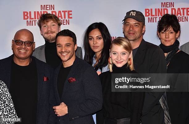 Saliya Kahawatte, Jacob Matschenz, Kostja Ullmann, Nilam Farooq, Anna Maria Muehe, Marc Rothemund and Tanja Ziegler during the 'Mein Blind Date mit...