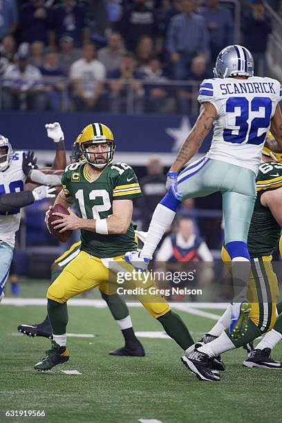 Playoffs: Green Bay Packers QB Aaron Rodgers in action vs Dallas Cowboys at AT&T Stadium. Arlington, TX 1/15/2017 CREDIT: Greg Nelson