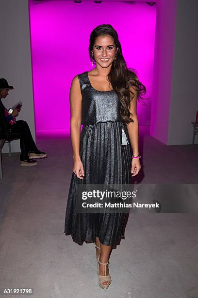 Sarah Lombardi attends the Riani show during the Mercedes-Benz Fashion Week Berlin A/W 2017 at Kaufhaus Jandorf on January 17, 2017 in Berlin,...