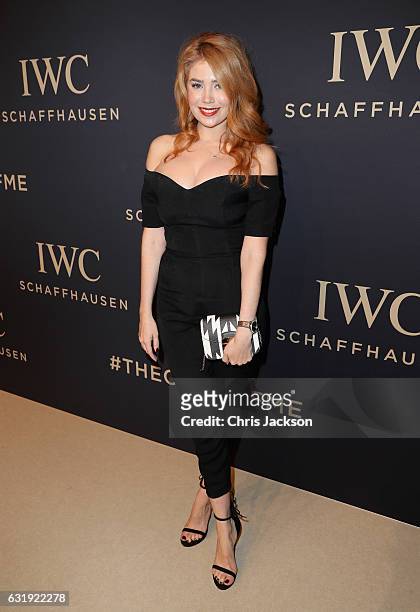 Palina Rojinski attends the IWC Schaffhausen "Decoding the Beauty of Time" Gala Dinner during the launch of the Da Vinci Novelties from the Swiss...
