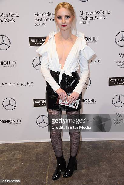 Anna Hiltrop attends the Hien Le show during the Mercedes-Benz Fashion Week Berlin A/W 2017 at Kaufhaus Jandorf on January 17, 2017 in Berlin,...
