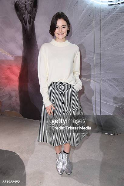 Lea van Acken attends the Hien Le show during the Mercedes-Benz Fashion Week Berlin A/W 2017 at Kaufhaus Jandorf on January 17, 2017 in Berlin,...