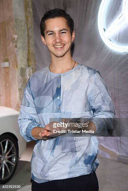 Tim Oliver Schultz attends the Hien Le show during the Mercedes-Benz Fashion Week Berlin A/W 2017 at Kaufhaus Jandorf on January 17, 2017 in Berlin,...
