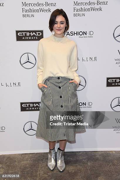 Lea van Acken attends the Hien Le show during the Mercedes-Benz Fashion Week Berlin A/W 2017 at Kaufhaus Jandorf on January 17, 2017 in Berlin,...