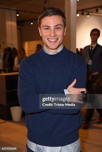 Jannik Schuemann attends the Hien Le show during the Mercedes-Benz Fashion Week Berlin A/W 2017 at Kaufhaus Jandorf on January 17, 2017 in Berlin,...