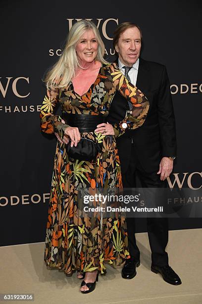 Elvira Netzer and Gunter Netzer arrive at IWC Schaffhausen at SIHH 2017 "Decoding the Beauty of Time" Gala Dinner on January 17, 2017 in Geneva,...