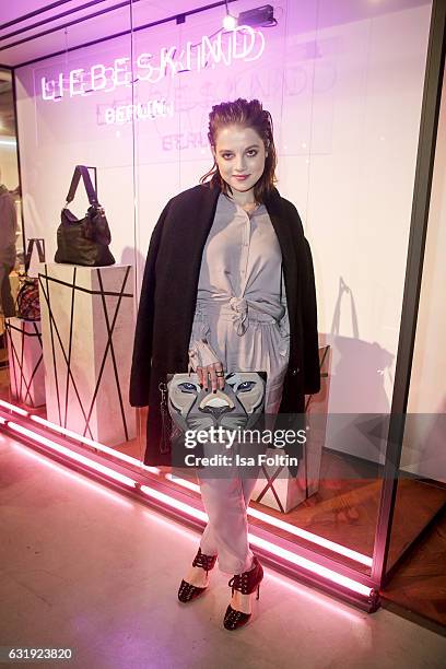 German actress Jella Haase attends the Liebeskind Berlin housewarming party during the Mercedes-Benz Fashion Week Berlin A/W 2017 at on January 17,...