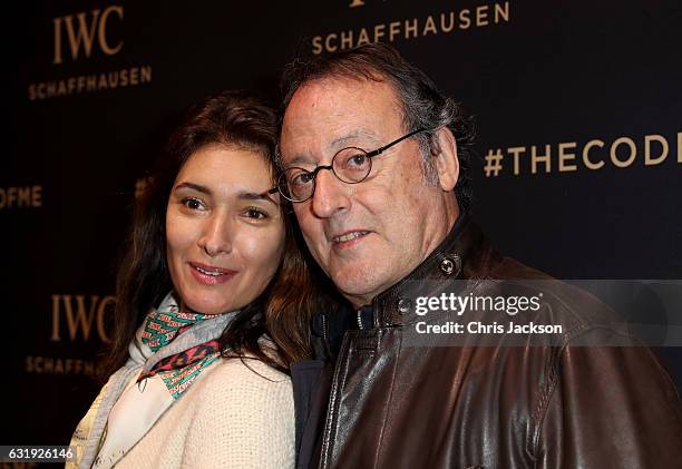 Jean Reno and Zofia Reno visit the IWC booth during the launch of the Da Vinci Novelties from the Swiss luxury watch manufacturer IWC Schaffhausen at...