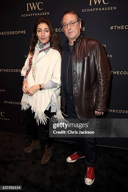 Jean Reno and Zofia Reno visit the IWC booth during the launch of the Da Vinci Novelties from the Swiss luxury watch manufacturer IWC Schaffhausen at...