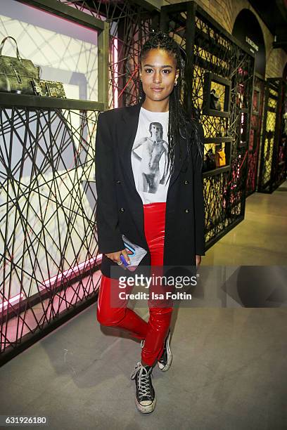 Singer Lary attends the Liebeskind Berlin housewarming party during the Mercedes-Benz Fashion Week Berlin A/W 2017 at on January 17, 2017 in Berlin,...