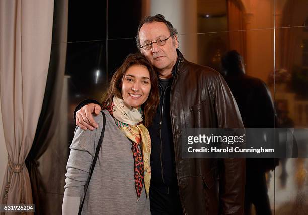 Zofia Borucka and Jean Reno visit the IWC booth during the launch of the Da Vinci Novelties from the Swiss luxury watch manufacturer IWC Schaffhausen...