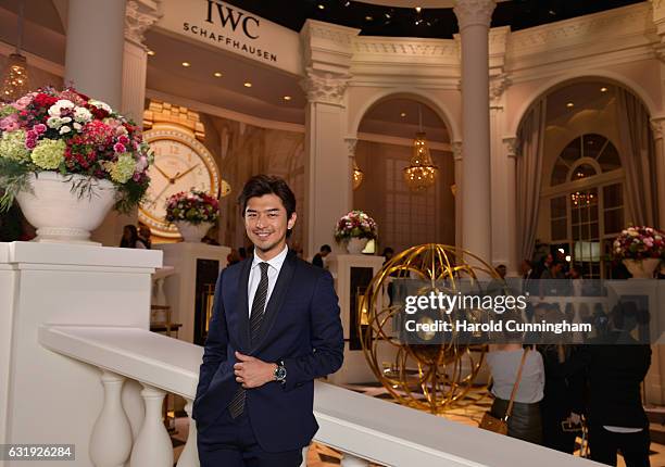 Chen Bolin visits the IWC booth during the launch of the Da Vinci Novelties from the Swiss luxury watch manufacturer IWC Schaffhausen at the Salon...