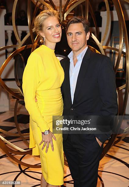 Karolina Kurkova and Archie Drury visit the IWC booth during the launch of the Da Vinci Novelties from the Swiss luxury watch manufacturer IWC...