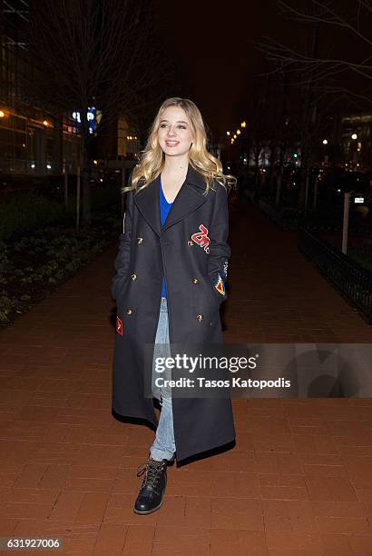 Singer Jackie Evancho arrives for dinner at Farmers & Distillers on January 17, 2017 in Washington, DC. The former "America's Got Talent" contestant...