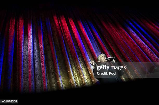 President-elect Donald Trump delivers remarks at the Chairman's Global Dinner, at the Andrew W. Mellon Auditorium in on January 17, 2017 in...