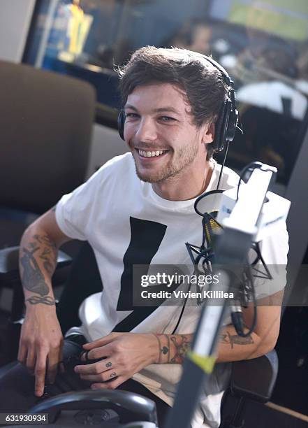 Singer Louis Tomlinson visits the Launch of 'Hits 1 in Hollywood' on SiriusXM Hits 1 at the SiriusXM Los Angeles Studios on January 17, 2017 in Los...