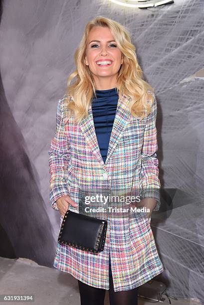 Jennifer Knaeble attends the Riani show during the Mercedes-Benz Fashion Week Berlin A/W 2017 at Kaufhaus Jandorf on January 17, 2017 in Berlin,...