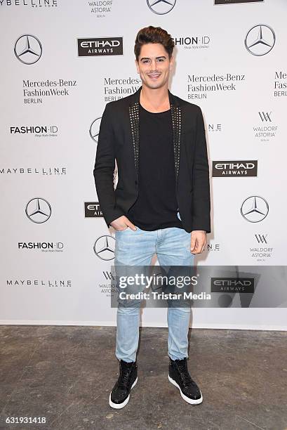 Dominik Bruntner attends the Riani show during the Mercedes-Benz Fashion Week Berlin A/W 2017 at Kaufhaus Jandorf on January 17, 2017 in Berlin,...