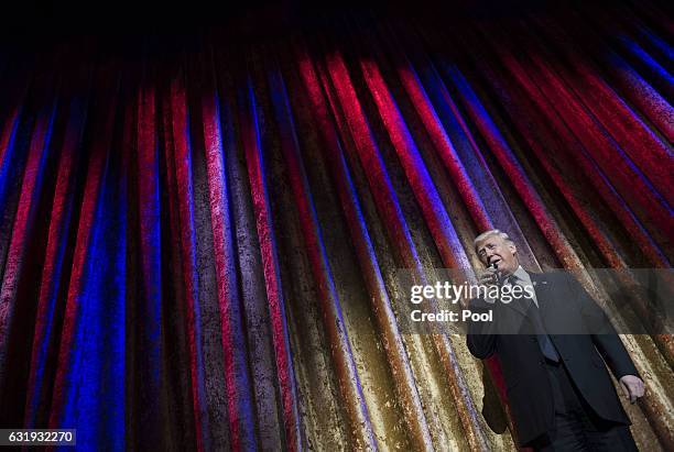 President-elect Donald Trump delivers remarks at the Chairman's Global Dinner, at the Andrew W. Mellon Auditorium in on January 17, 2017 in...