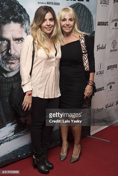 Dalma Maradona and Claudia Villafane attend the 'Nieve Negra' premiere at the Gaumont cinema on January 17, 2017 in Buenos Aires, Argentina.