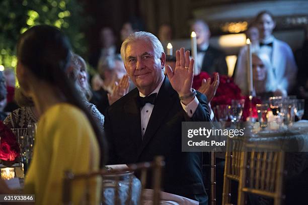 Secretary of State-designate Rex Tillerson attends the Chairman's Global Dinner with President-elect Donald Trump and Vice President-elect Gov. Mike...