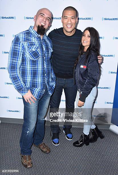 Radio personality Tony Fly, comedian and radio personality Michael Yo and singer and radio personality Symon host the Launch of 'Hits 1 in Hollywood'...