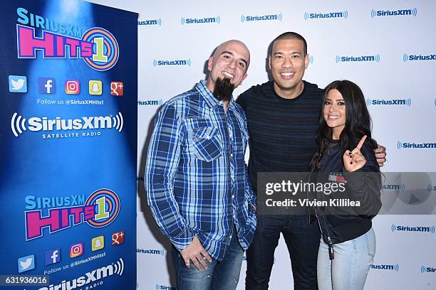 Radio personality Tony Fly, comedian and radio personality Michael Yo and singer and radio personality Symon host the Launch of 'Hits 1 in Hollywood'...