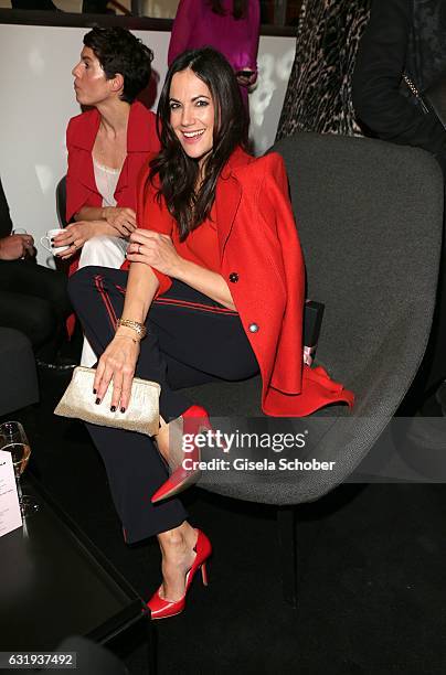 Bettina Zimmermann during the Marc Cain fashion show fall/winter 2017 VIP Cocktail 'Ballet magnifique' at 'Telekom Representation' on January 17,...