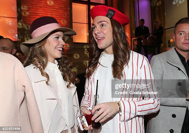 Victoria Swarovski and blogger Riccardo Simonetti during the Marc Cain fashion show fall/winter 2017 VIP Cocktail 'Ballet magnifique' at 'Telekom...