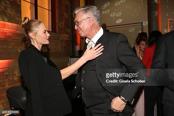 Kate Bosworth and Helmut Schlotterer, Founder and CEO of Marc Cain during the Marc Cain fashion show fall/winter 2017 VIP Cocktail 'Ballet...