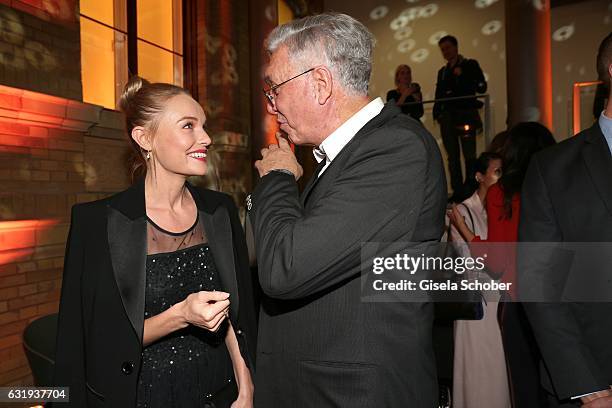 Kate Bosworth and Helmut Schlotterer, Founder and CEO of Marc Cain during the Marc Cain fashion show fall/winter 2017 VIP Cocktail 'Ballet...