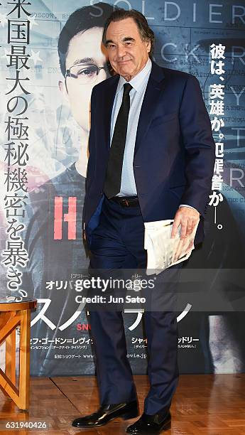 Director Oliver Stone attends the 'Snowden' press conference for Japan premiere at the Ritz-Carlton on January 18, 2017 in Tokyo, Japan.